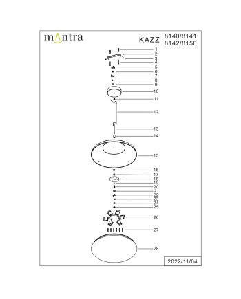 KAZZ * COLGANTE GRANDE NEGRO - E27